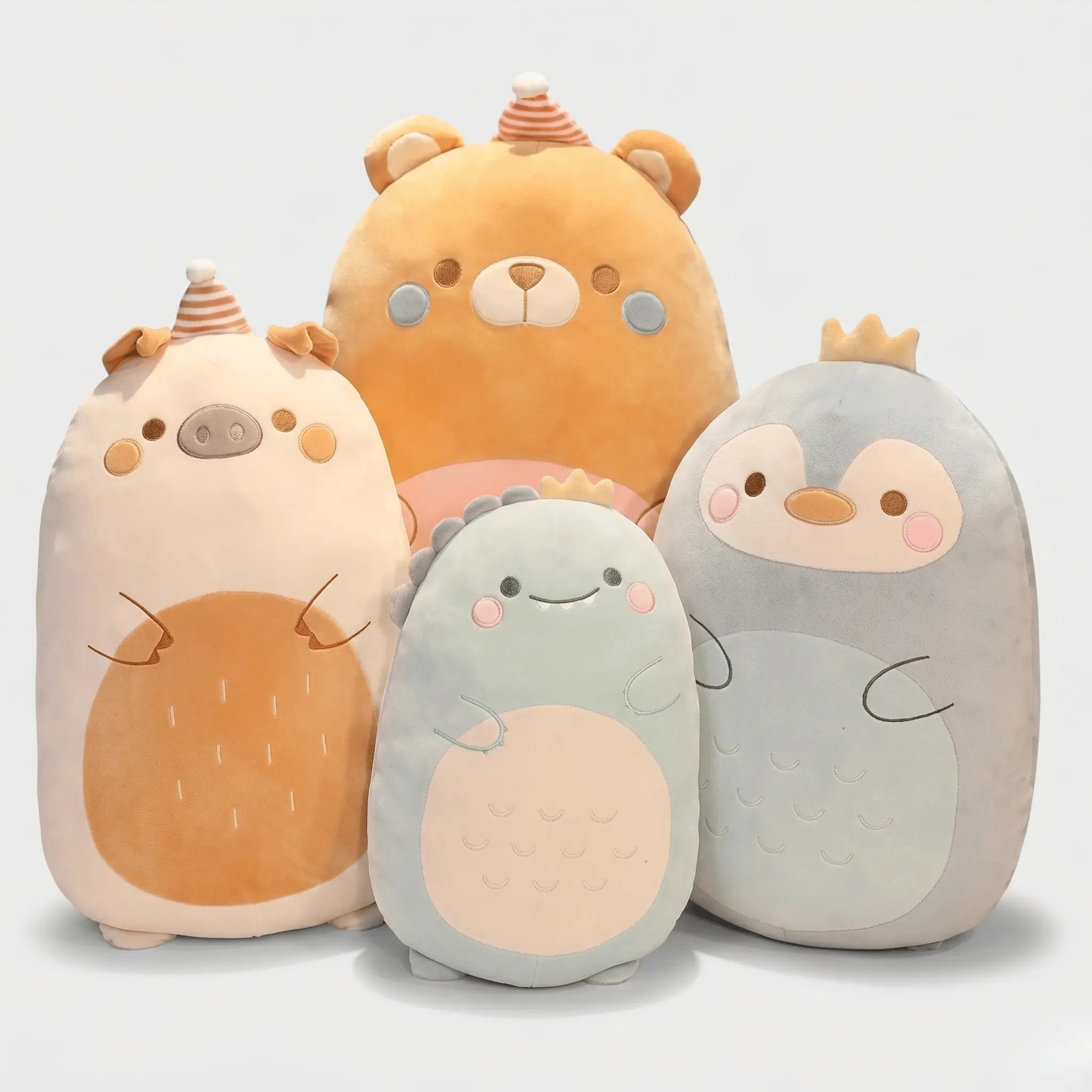 Squidgy Kawaii Dino Bear Pig Snuggle Pillow Plush