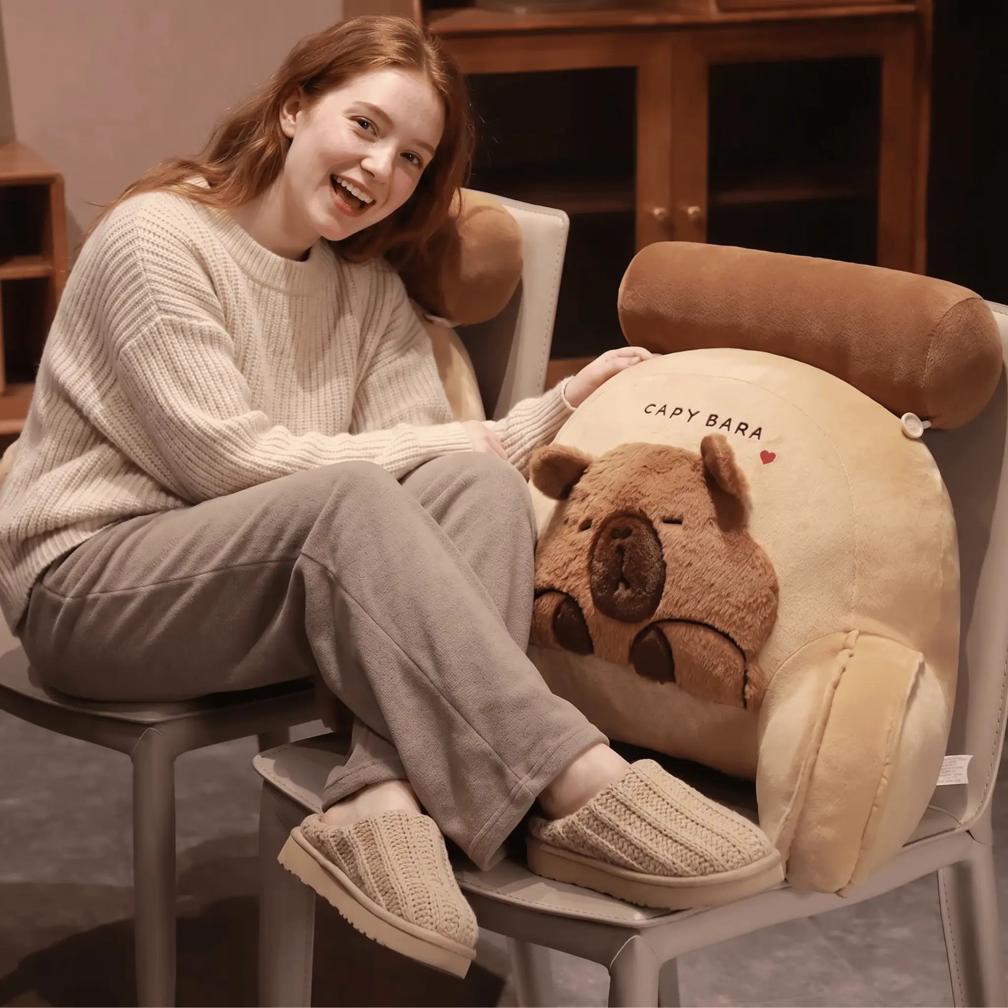 Capy the Cozy Capybara Backrest Triangle Pillow
