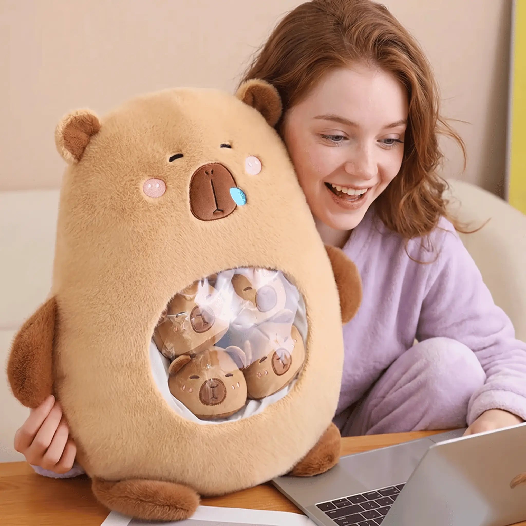Capy the Squishy Six-Ball Capybara Bag Plush