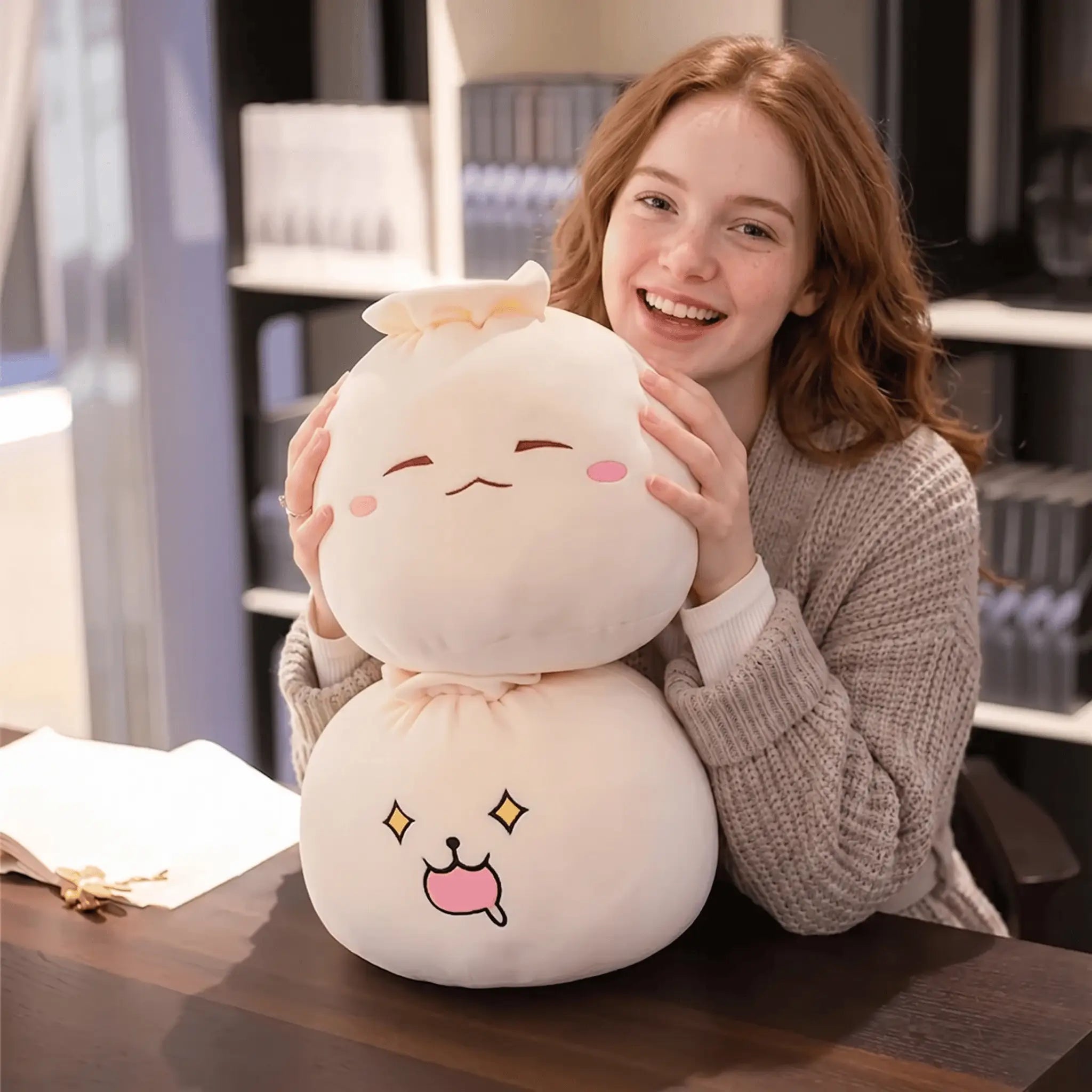Dimsum the Kawaii Dumpling Bun Plush Pillow