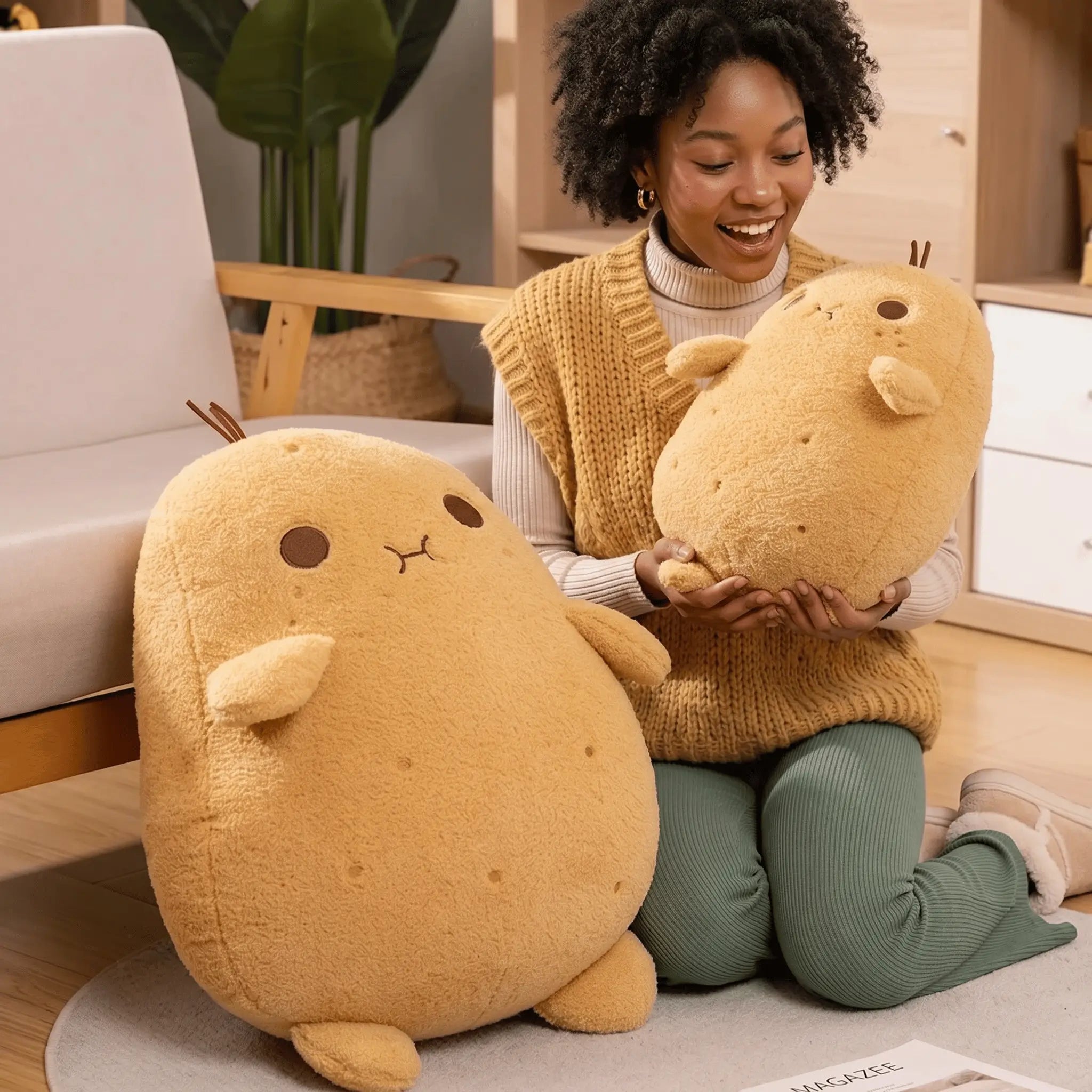 Goldie the Squishy Yellow Potato Plush Pillow