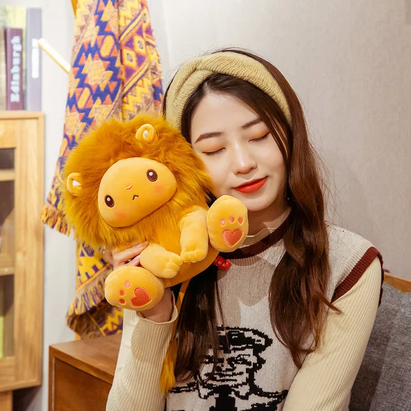 Roary the Sitting Cartoon Lion Soft Plush Pillow