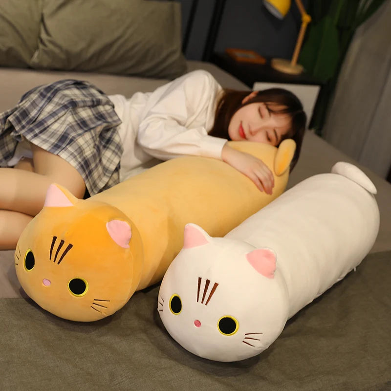 Pebbles the Kawaii Long Cat Sofa Pillow Plush