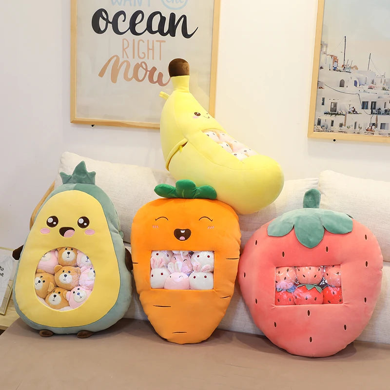 Kawaii Fruity Snack Snuggle Plushie Pillow Collection