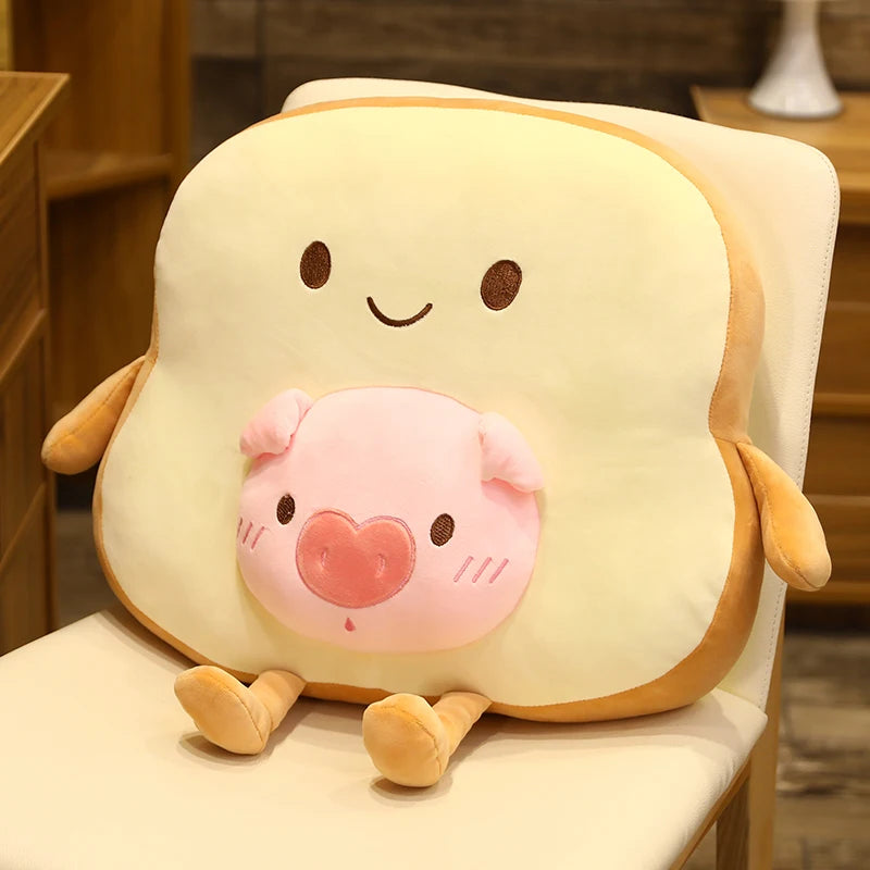 Toasty the Fruit Animal Smile Bread Legs Plush Pillow