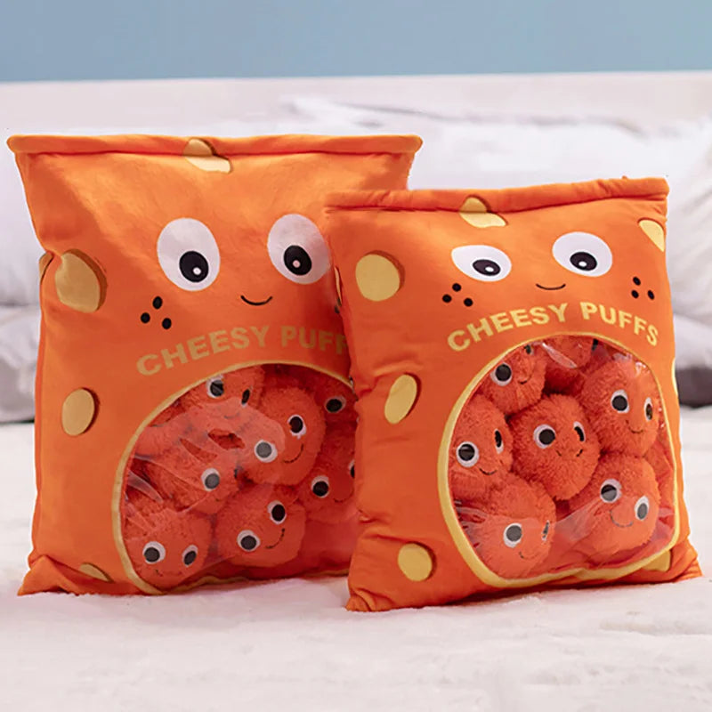 Puffball the Bag of Puffs Snack Plush Pillow
