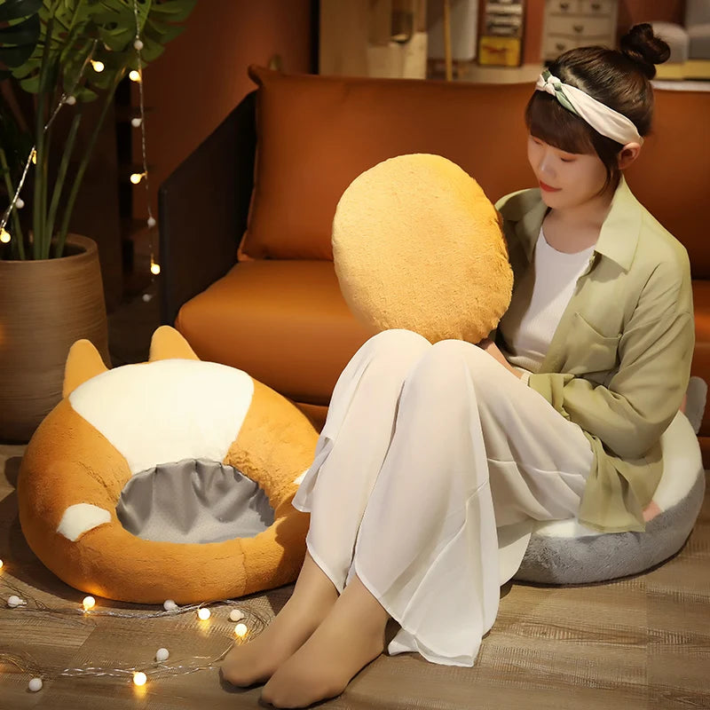 Round Fluffy Animal Butt Kawaii Foot Rest Cushion