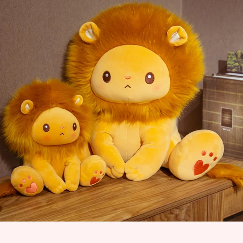 Roary the Sitting Cartoon Lion Soft Plush Pillow