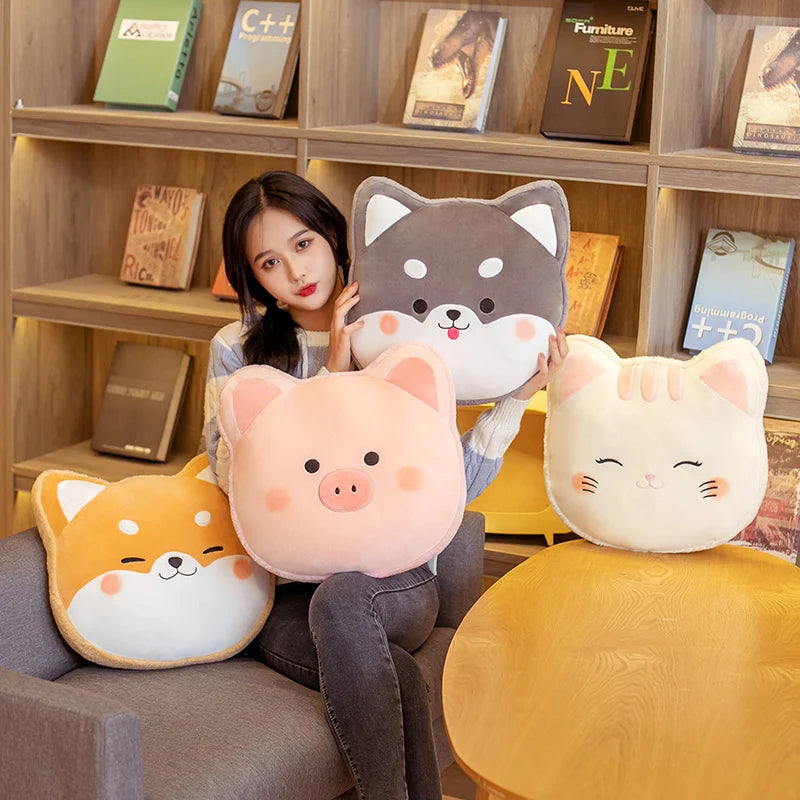 Kawaii Shiba Inu Husky Cat Pig Sofa Snuggle Plush Pillow