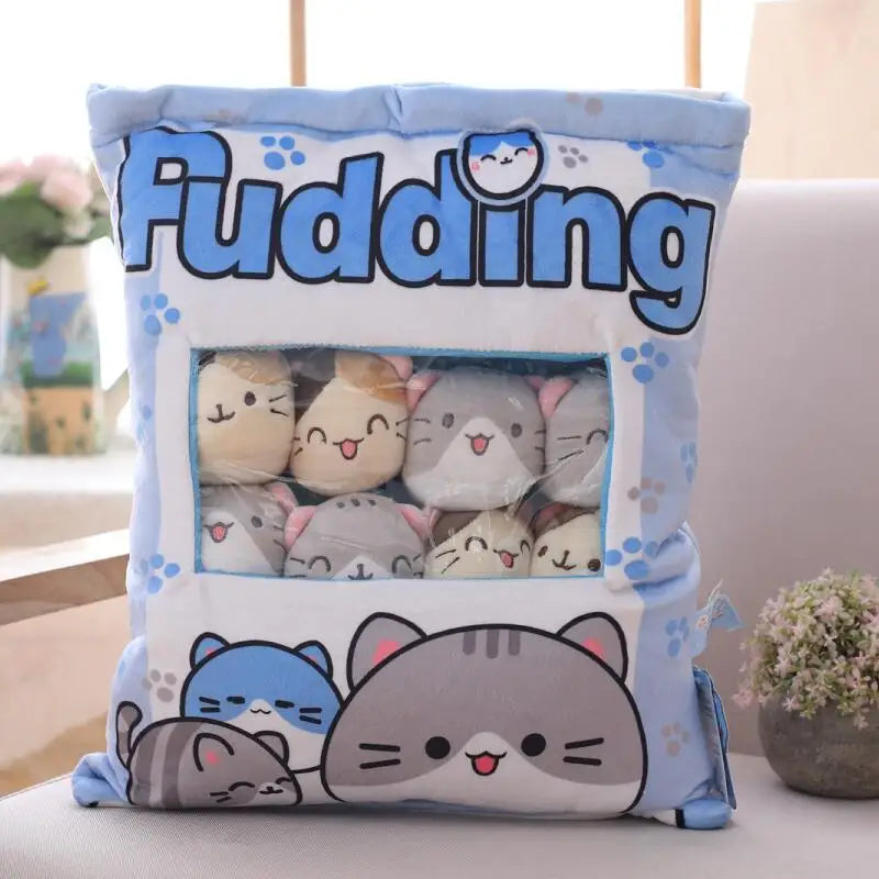 Mochi the Kawaii Mini Cat Snack Bag Plush Set