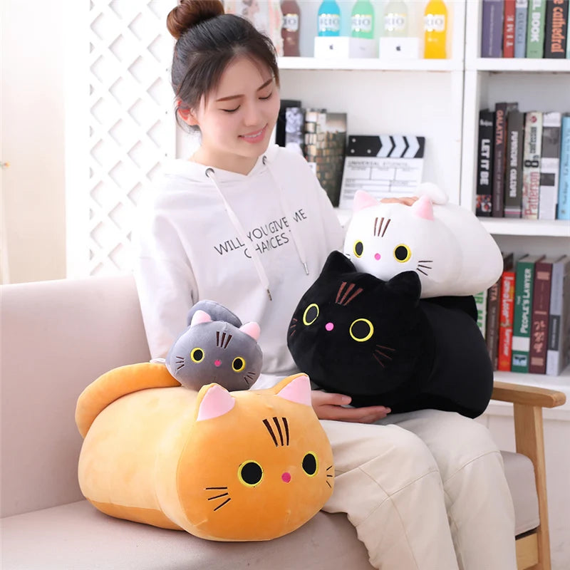 Pebbles the Kawaii Long Cat Sofa Pillow Plush