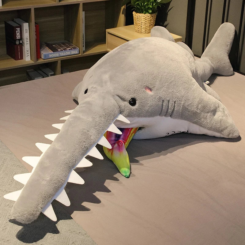 Chompy the Giant Long-Mouth Kawaii Shark Snuggle Plushie