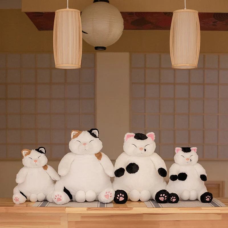 Lazy Chonky Fat Kawaii Cat Snuggle Plush Pillow