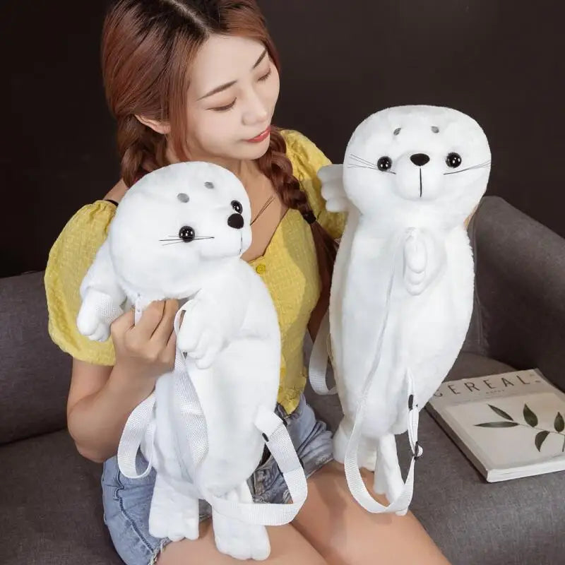 Snowy the Kawaii Seal Schoolbag Backpack Plush