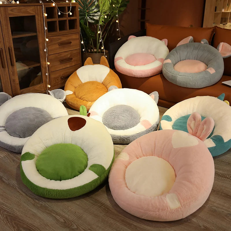 Round Fluffy Animal Butt Kawaii Foot Rest Cushion