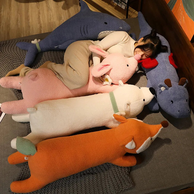 Drago the Kawaii Long Fox Shark Bear Dino Snuggle Plush Pillow