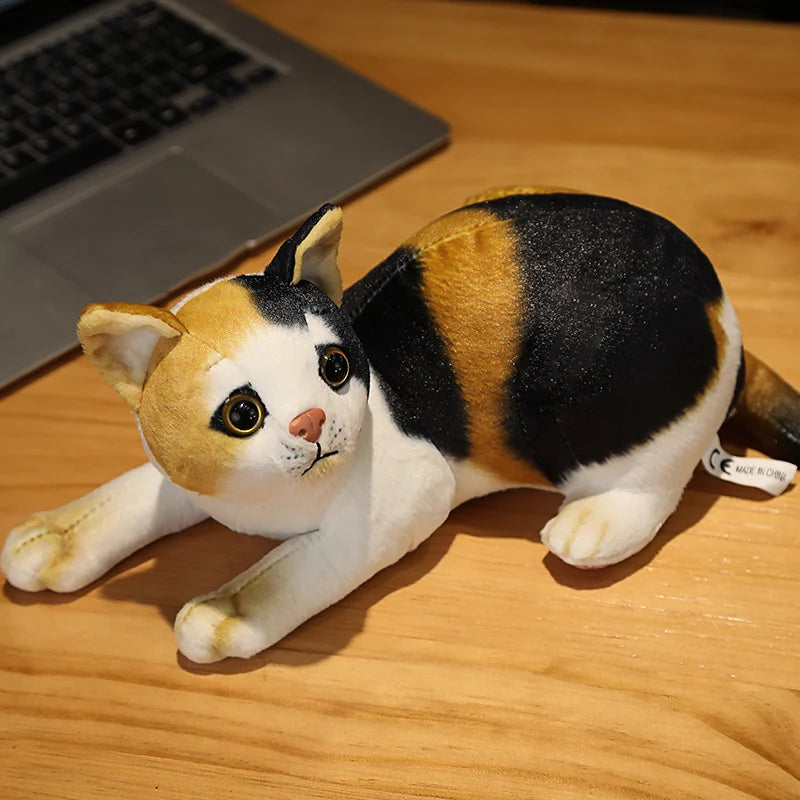 Tricolor the Lifelike Kawaii Simulation Cat Snuggle Plushie
