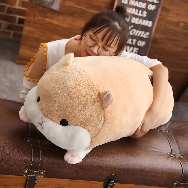 Hammy the Soft Long Bolster Hamster Plush Pillow