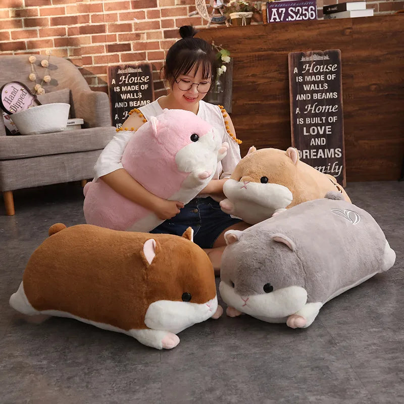 Hammy the Soft Long Bolster Hamster Plush Pillow