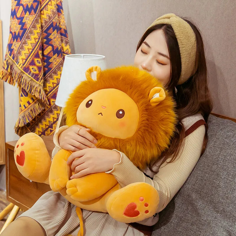 Roary the Sitting Cartoon Lion Soft Plush Pillow