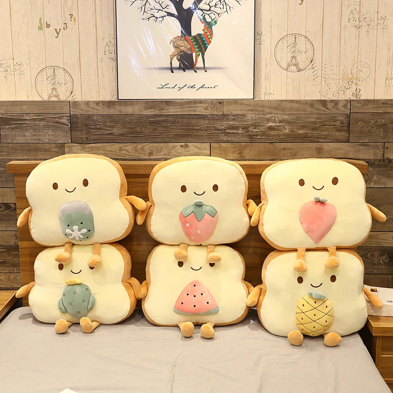Toasty the Fruit Animal Smile Bread Legs Plush Pillow