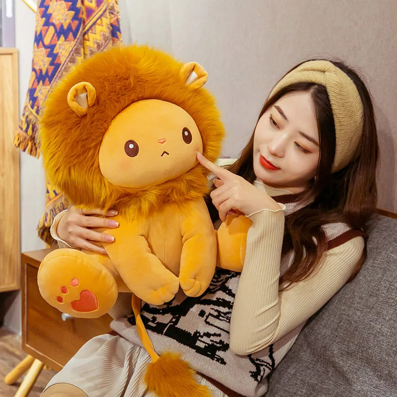 Roary the Sitting Cartoon Lion Soft Plush Pillow