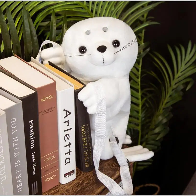 Snowy the Kawaii Seal Schoolbag Backpack Plush