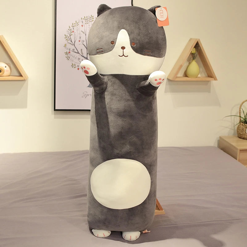Noodle the Drowsy Long Cat Plush Pillow