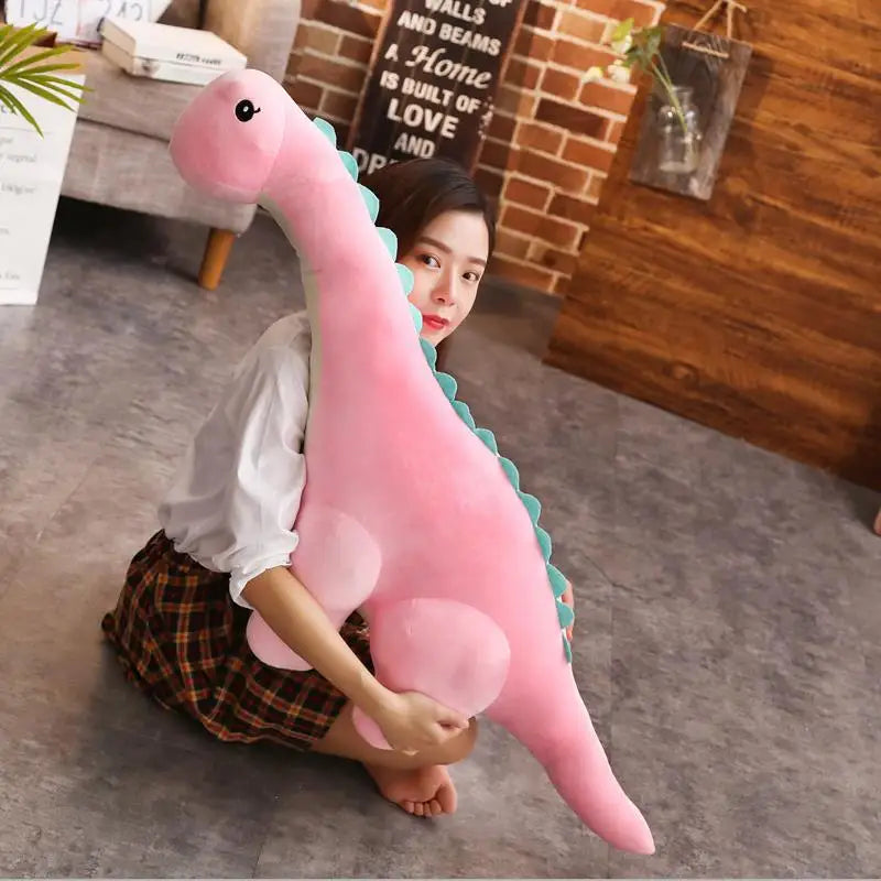 Stretchy the Kawaii Colorful Tanystropheus Dino Snuggle Plushie