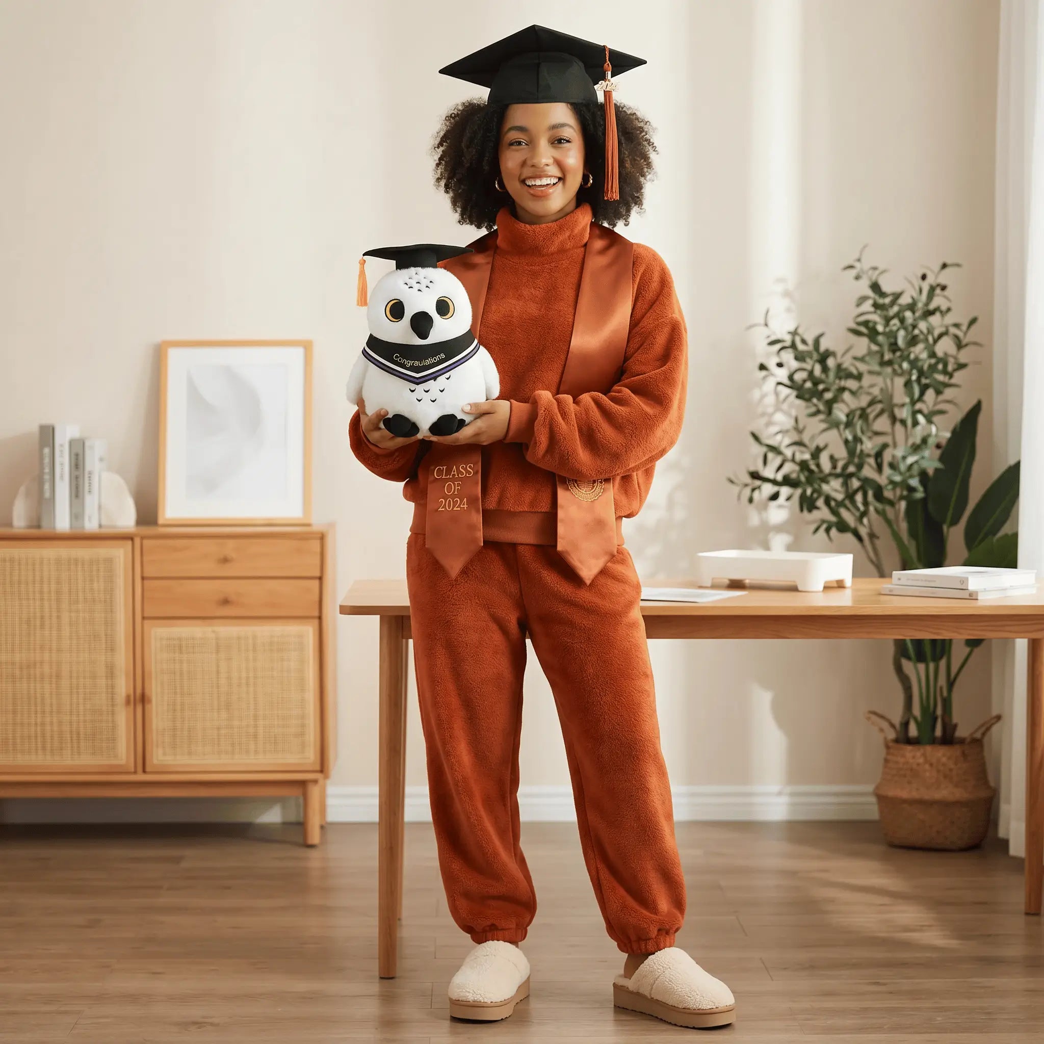 Hootie the Scholarly Kawaii Graduate Owl Snuggle Plushie