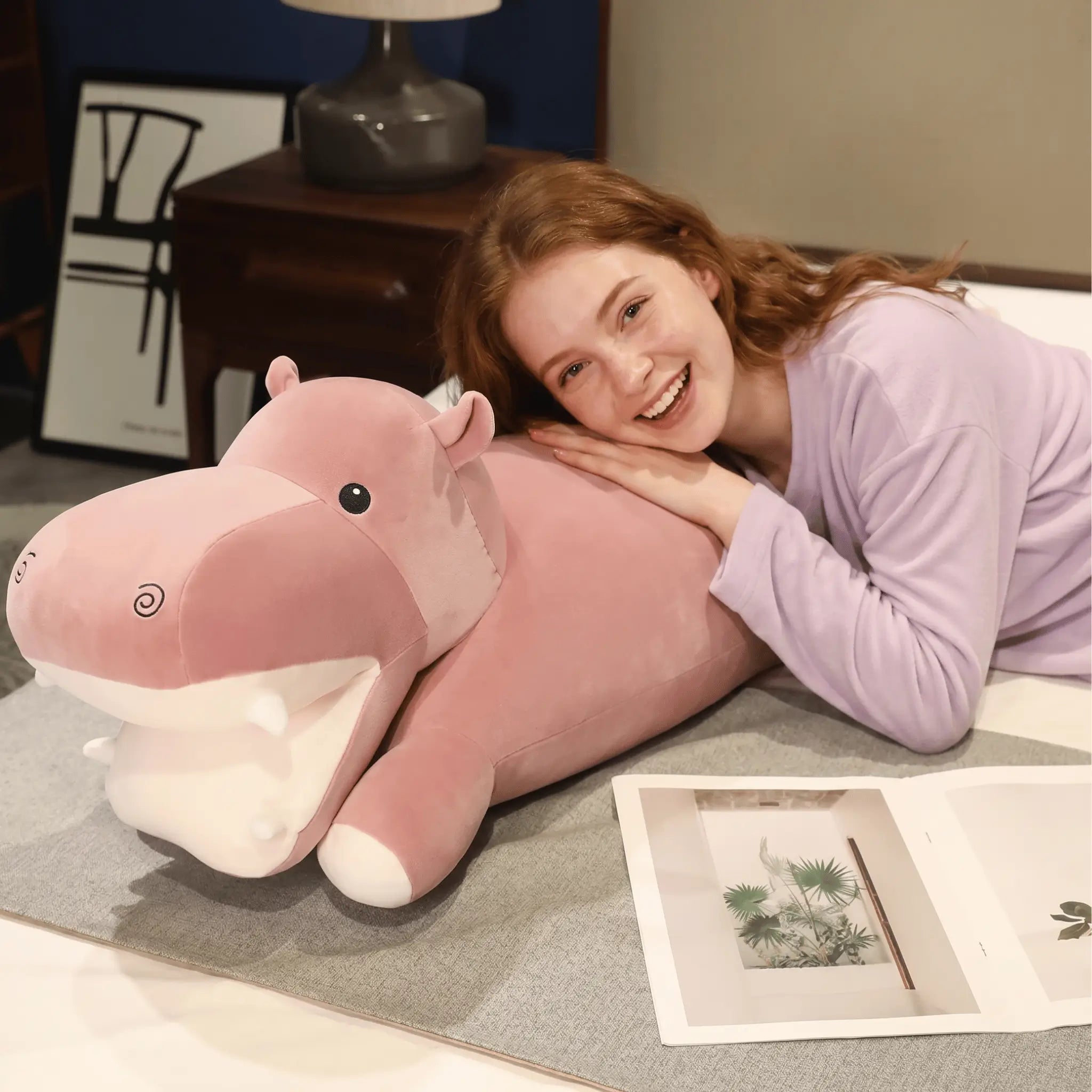 Humphrey the Giant Soft Kawaii Hippo Snuggle Plushie