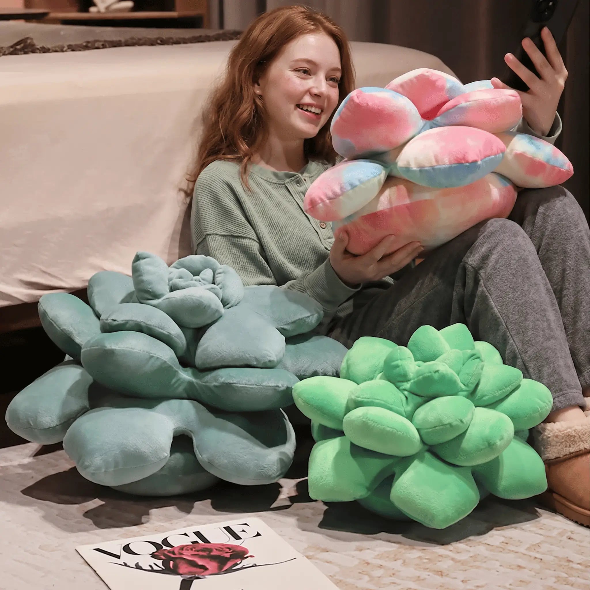 Lifelike Potted Succulent Kawaii Plushie Pillow
