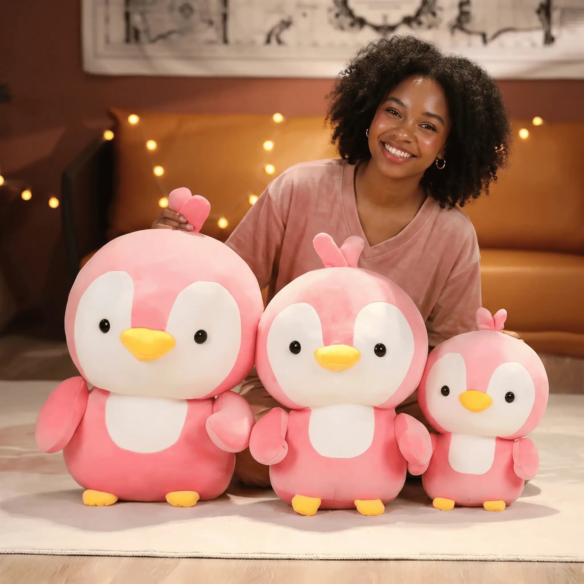 Lovey the Kawaii Couple Penguin Hug Snuggle Plushie