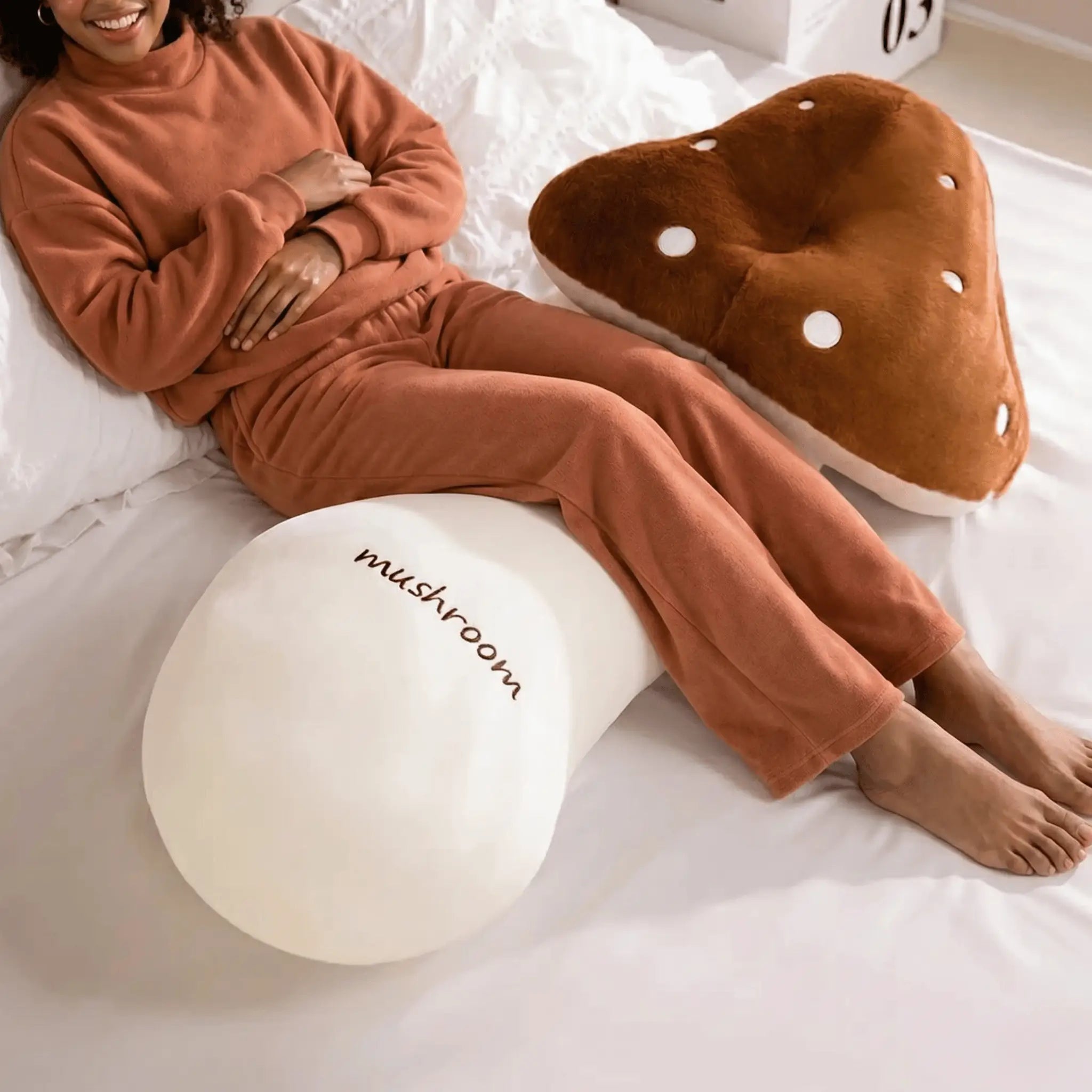 Mushy the Long Strip Mushroom Leg Pillow Plush