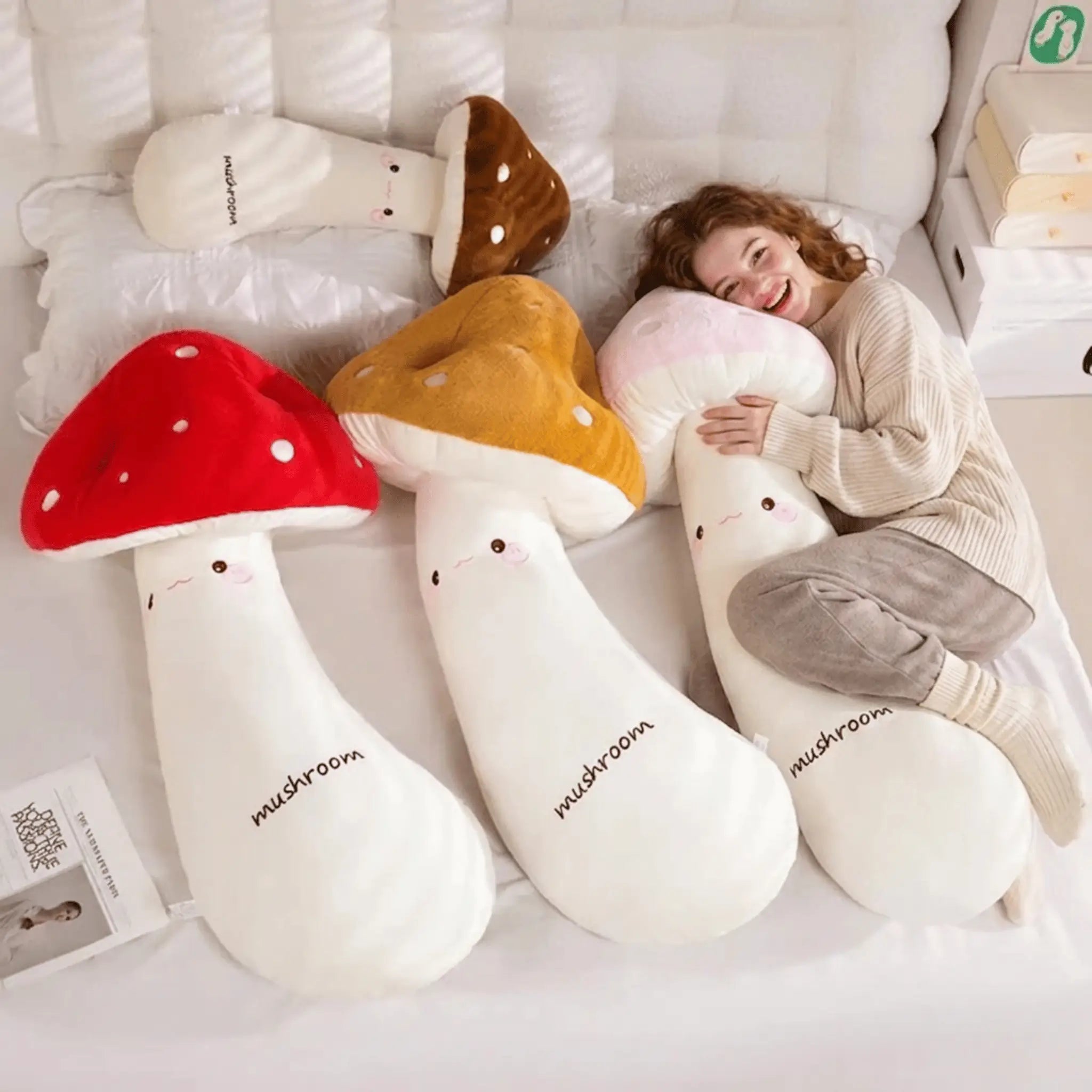 Mushy the Long Strip Mushroom Leg Pillow Plush