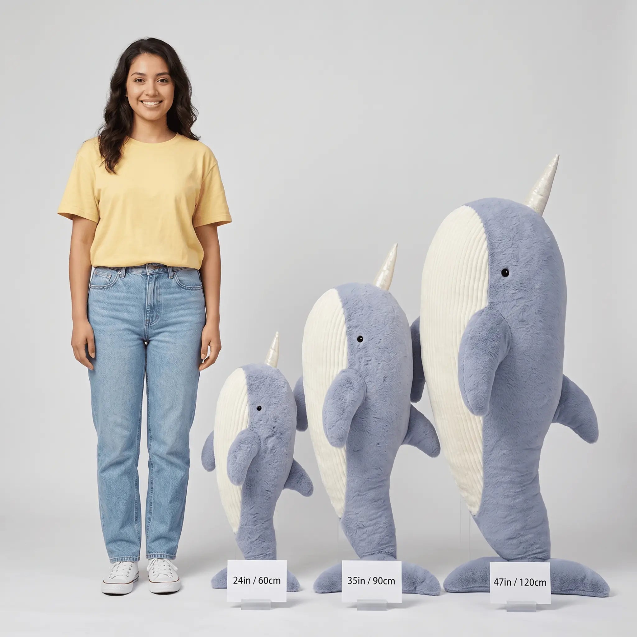 Narwhal the Kawaii Unicorn Whale Horn Plush Pillow