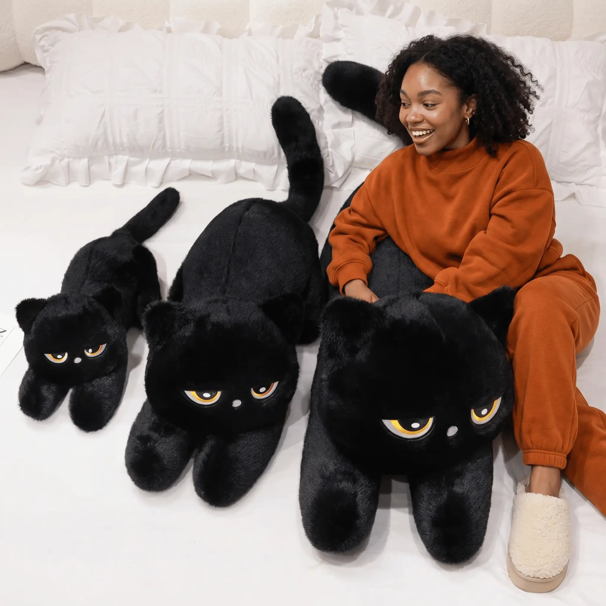 Nyx the Sleepy Black Cat Snuggle Pillow
