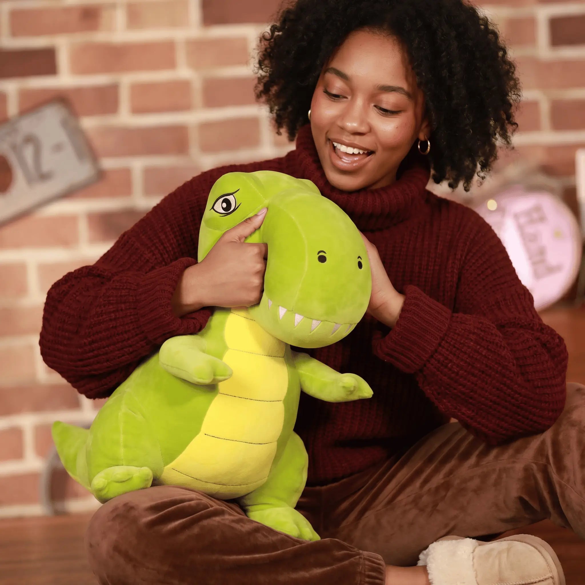 Rex the Tyrannosaurus Dino Cartoon Plush Pillow