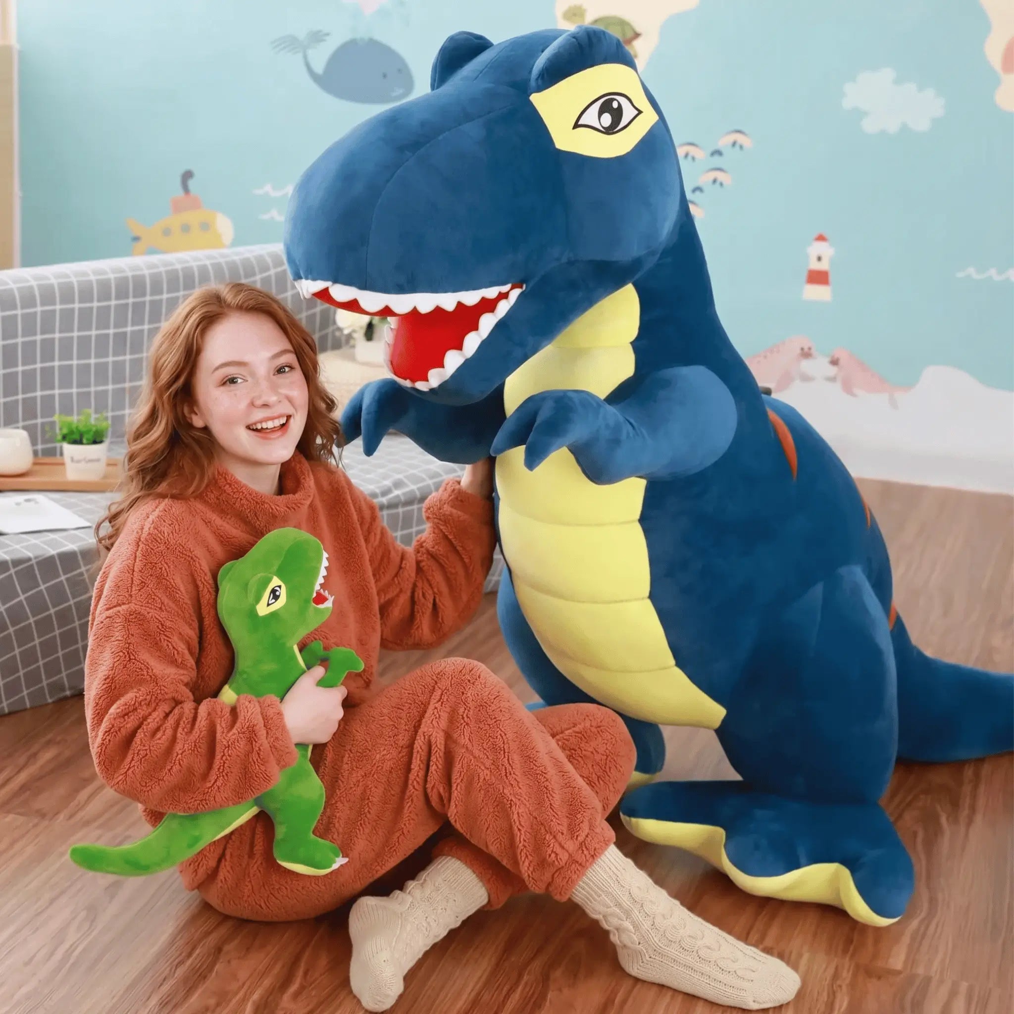 Rex the Tyrannosaurus Dino Cartoon Plush Pillow