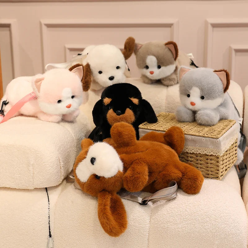Kawaii Dog Cat Stuffed Animal Plush Crossbody Backpack
