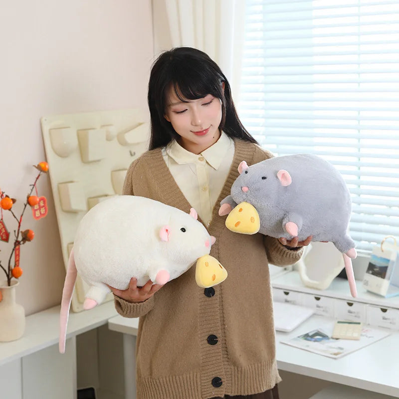 Nibbles the Cheeky Pull-String Cheese Rat Plushie