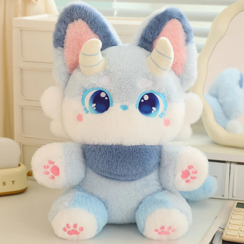 Phantom the Kawaii Stuffed Fox Sleeping Snuggle Plush Pillow
