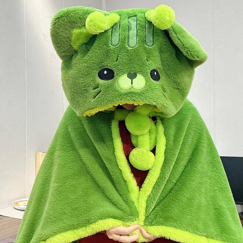 Velvet the Kawaii Soft Cat Cloak Cape Plush Blanket