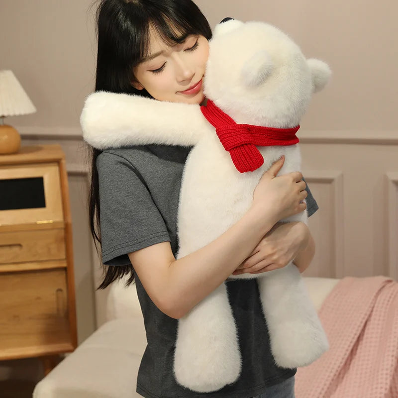 Frosty the Scarf-Wearing Polar Bear Room Plushie
