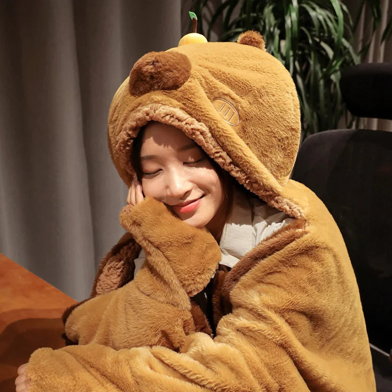 Capy the Kawaii Black Cloak Capybara Blanket Plush