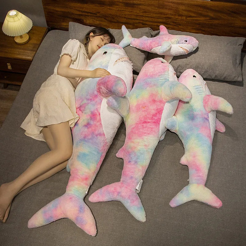Finn the Giant Colorful Shark Snuggle Pillow