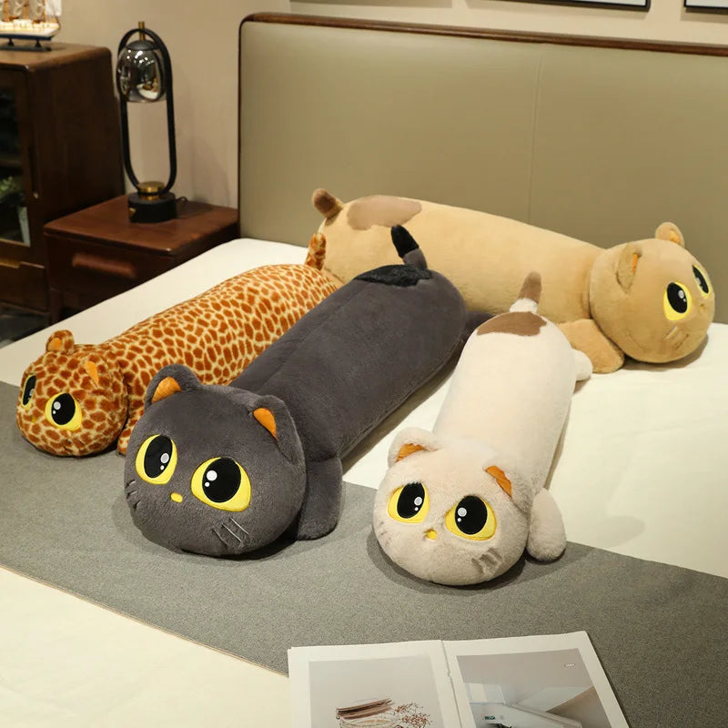 Noodle the Kawaii Long Black Cat Cuddly Plush Pillow