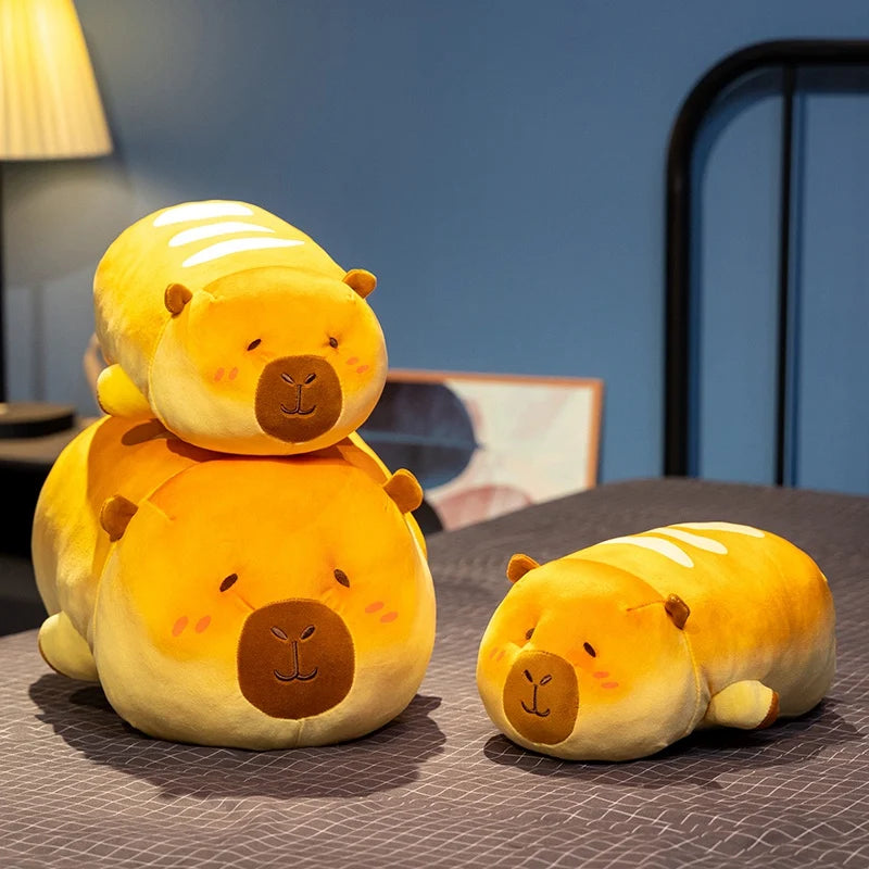 Long Bread-Loafing Kawaii Capybara Plushie Pillow