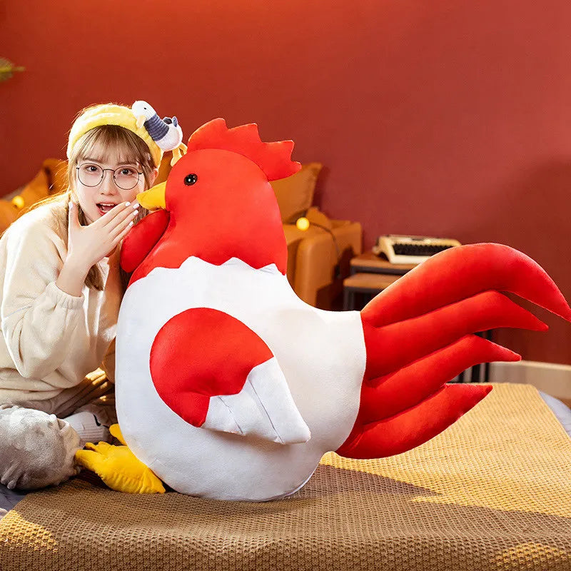 Clucky the Simulation Stuffed Rooster Chicken Plushie