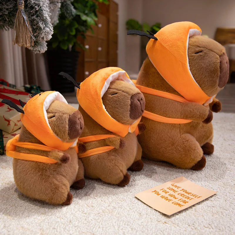 Capy the Pumpkin Hat Bat Halloween Capybara Plushie